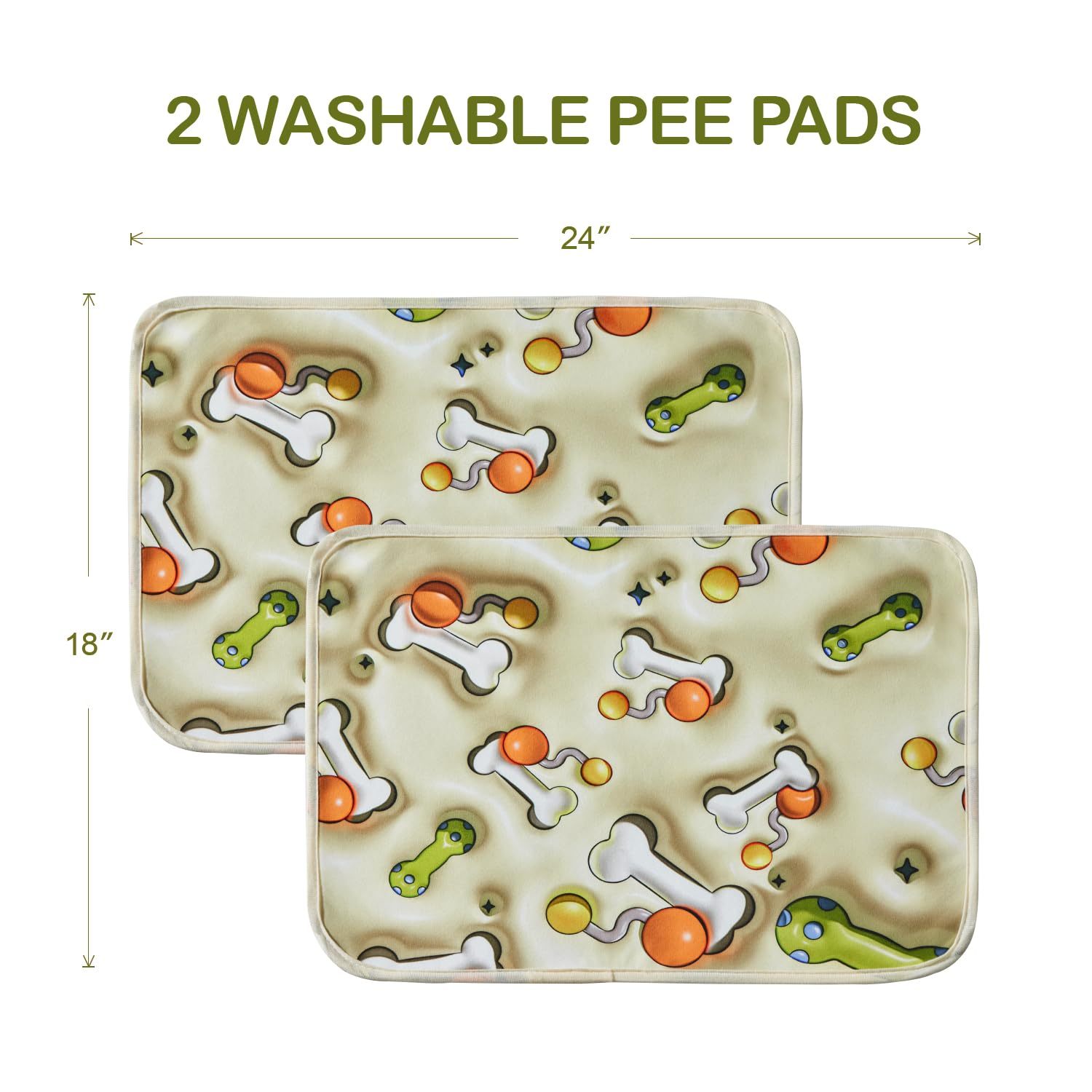 Qeils Reusable Puppy Pads – Washable, Leakproof & Non-Slip Dog Training Mats (2 Pcs) | Cat Drinking & Feeding – bed35