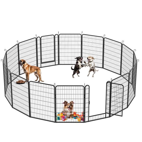 16-Piece Heavy-Duty Metal Pet Playpen Fence – Outdoor & Indoor Exercise Panels for Dogs & Cats ACS24