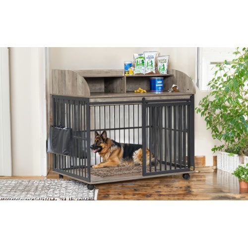 The Wooden Kennel – Spacious Outdoor Dog House Suitable for Large and Medium-Sized Breeds | Cat Drinking & Feeding – furn32