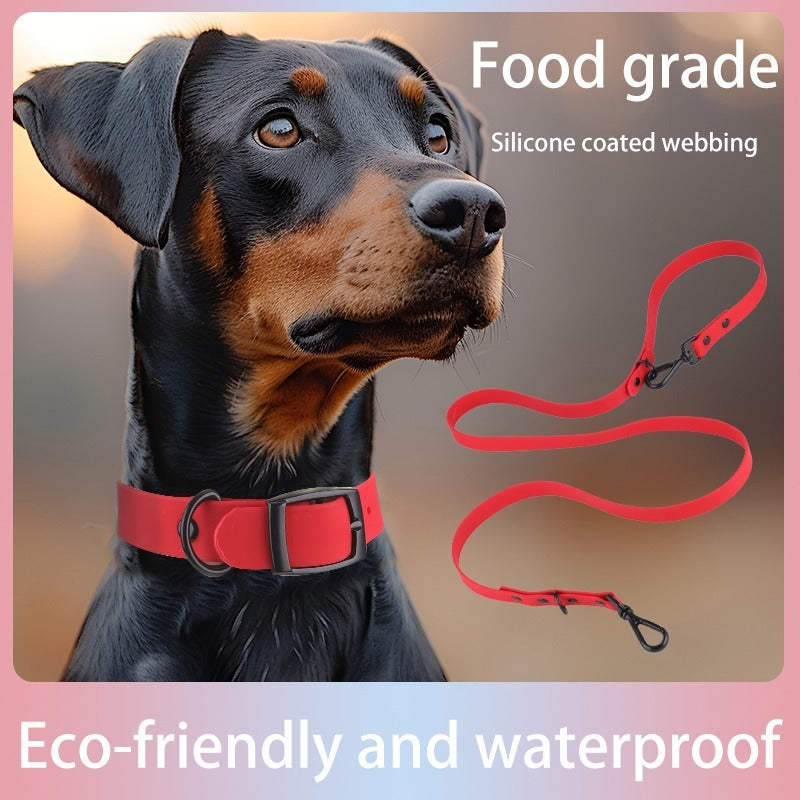 Waterproof Pet Silicone Collar & Leash Set – Easy-to-Clean, Adjustable for Small & Large Dogs, Ideal for Drinking & Feeding Areas COL 17