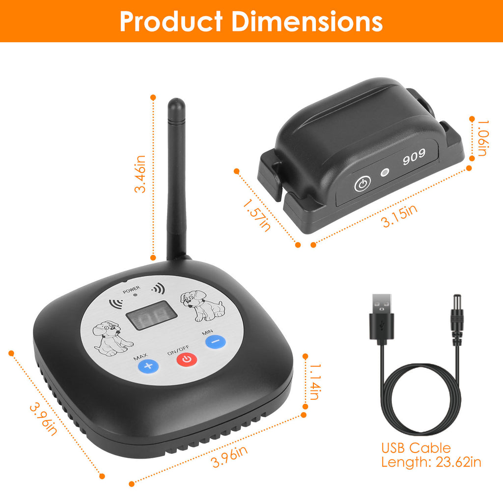 328FT Wireless Electric Dog Fence System – GPS Location Monitor with Rechargeable Beep & Vibration Collar ACS49