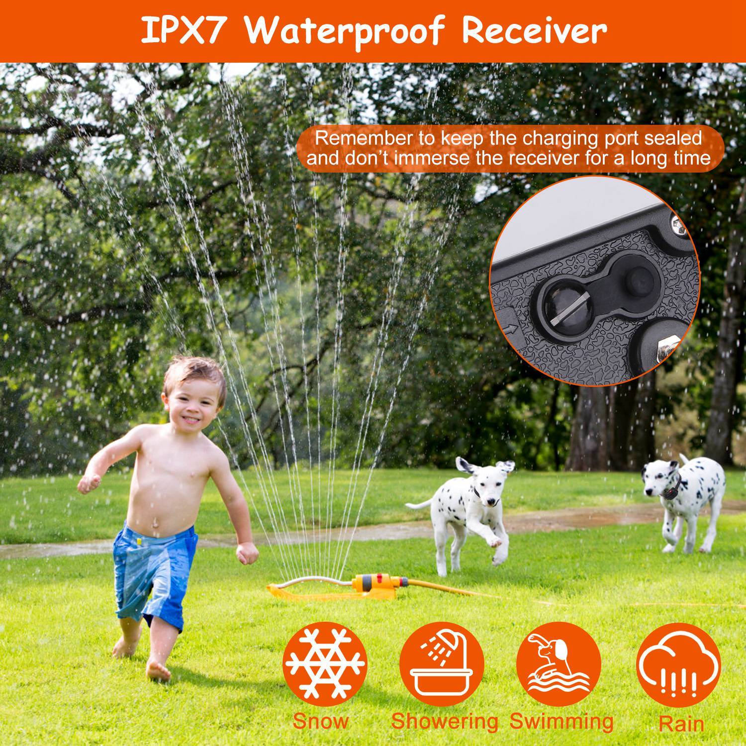Underground Dog Fence System – 100-Level Adjustable IPX7 Waterproof Rechargeable Receiver for Small to Large Dogs ACS52