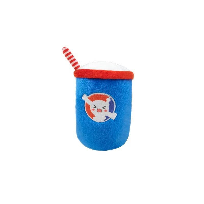 4-in-1 Fast Food Dog Toy Set – Squeaky Plush Bucket with Fries, Soda & Burger for Interactive Play