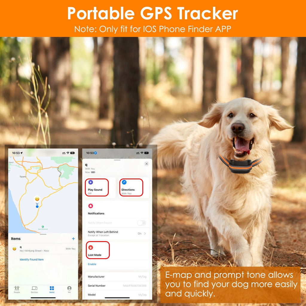 2-in-1 Wireless GPS Dog Fence & Tracker – IPX6 Waterproof Collar with 32–2887FT Adjustable Radius for Small to Large Dogs ACS46