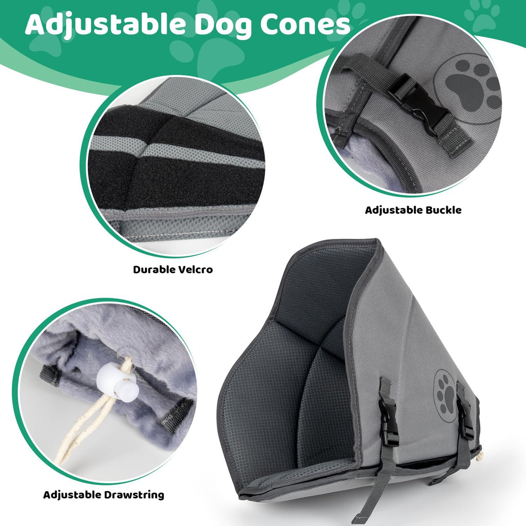 IFurffy Soft Dog Recovery Cone – Breathable Adjustable Collar for Post-Surgery Licking & Wound Protection, XL Size ACS32