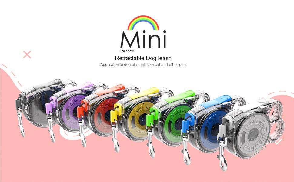 Mini Retractable Dog Leash – Lightweight & Easy-to-Use Lead for Small Pets, Outdoor Walks & Drinking & Feeding Areas COL 19