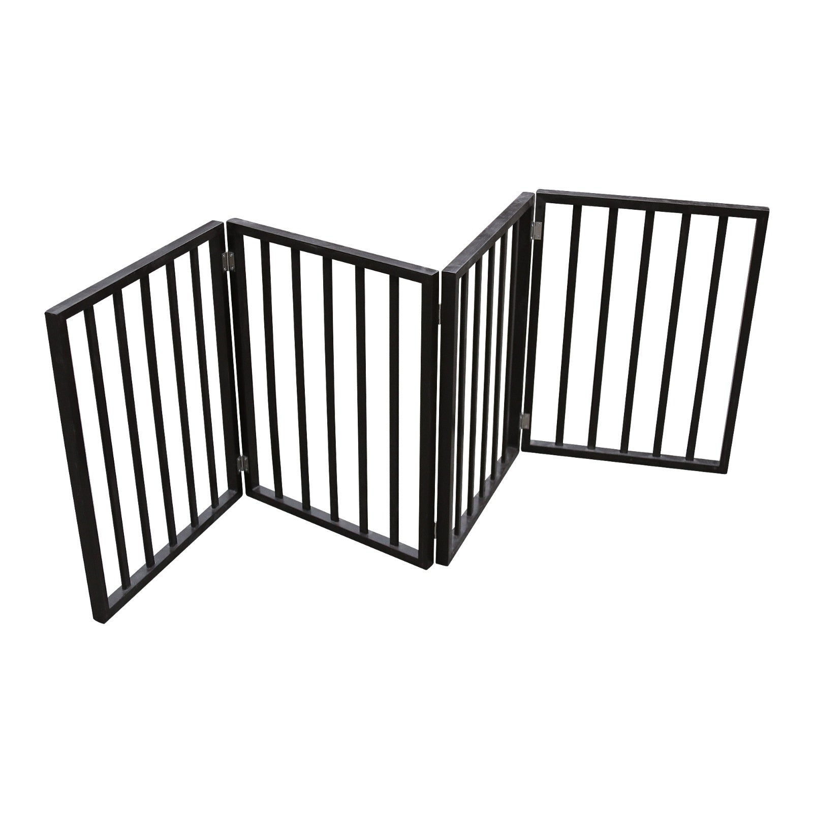Wooden Freestanding Folding Pet Gate – Brown Arc Design for Doorways, Stairs & Home Use ACS35