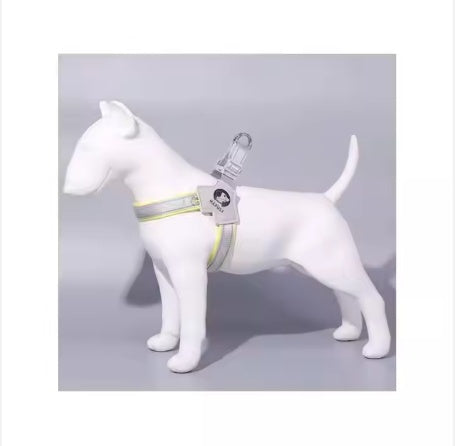 Adjustable Reflective Pet Harness with Leash Set – Comfortable Leather Control Harness for Dogs & Cats ACS13