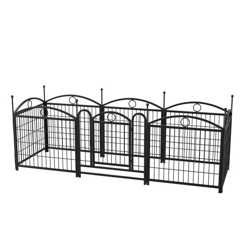 Dog Playpen Indoor 24 Inch – 8-Panel Metal Exercise Pen for Puppies and Small Dogs | Cat Drinking & Feeding – furn26