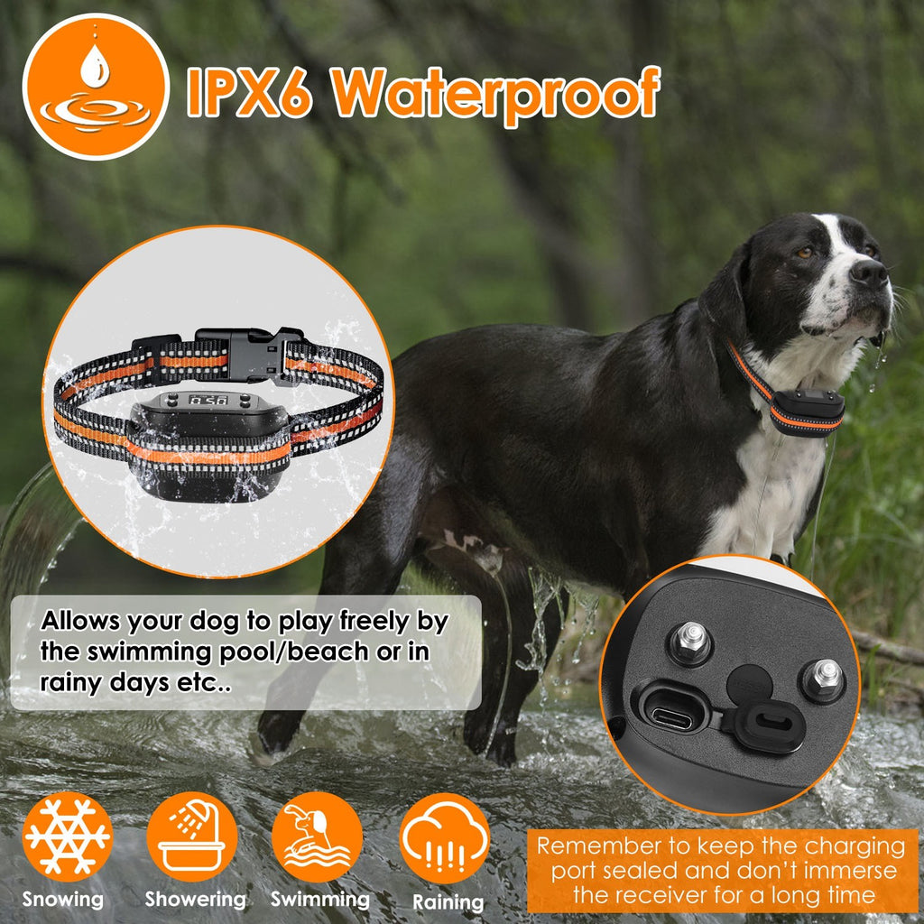 2-in-1 Wireless GPS Dog Fence & Tracker – IPX6 Waterproof Collar with 32–2887FT Adjustable Radius for Small to Large Dogs ACS46