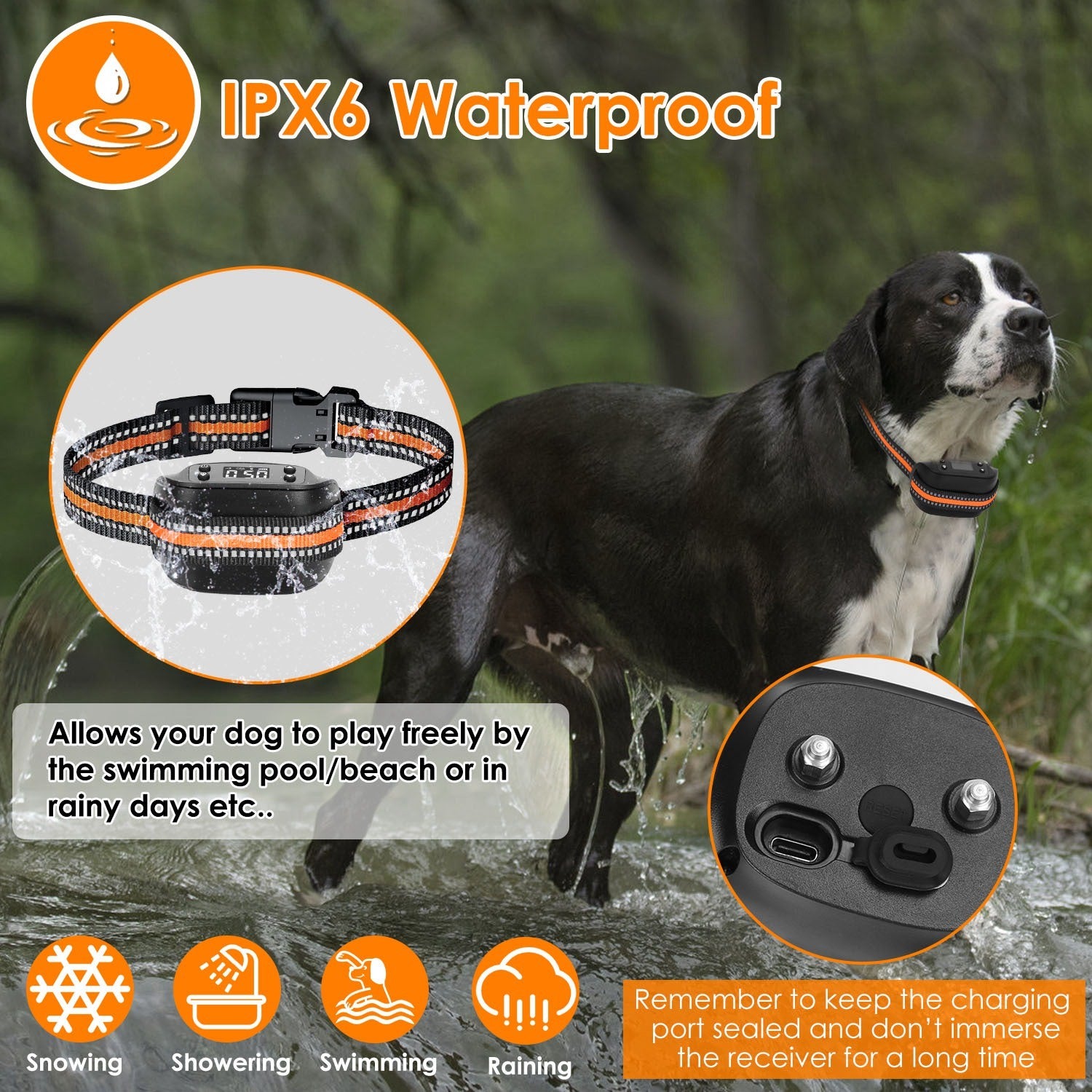 2-in-1 Wireless GPS Dog Fence & Tracker – IPX6 Waterproof Collar with 32–2887FT Adjustable Radius for Small to Large Dogs ACS46