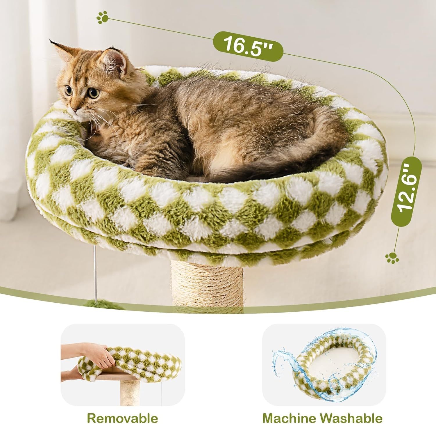 Cat Scratching Post & Bed – 2-in-1 Small Tower with Sisal Scratcher & Ball Track Toys | Cat Drinking & Feeding – bed84