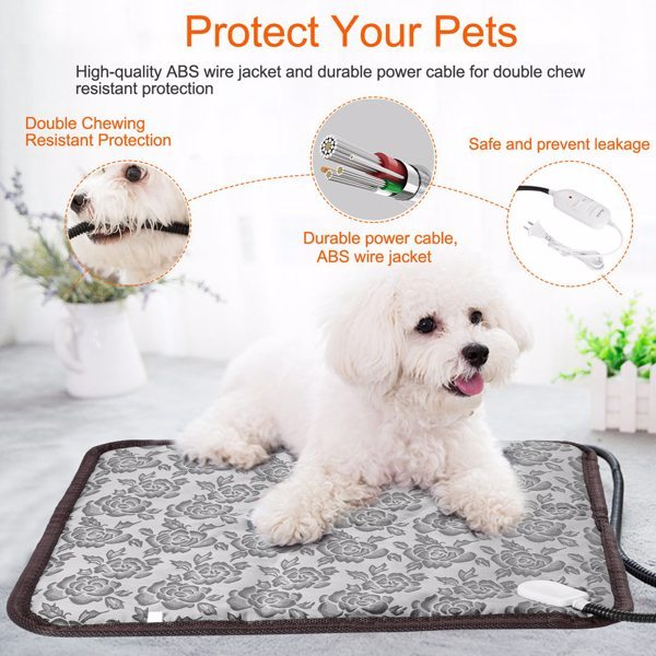 Pet Heating Pad – Waterproof Adjustable Warm Blanket with Anti-Bite Steel Cord | Cat Drinking & Feeding – bed61