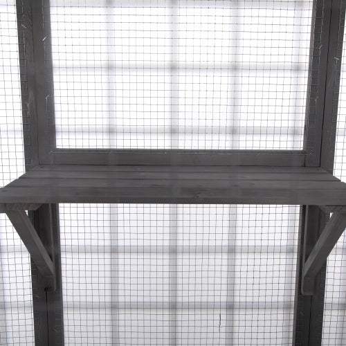 Oversized Cat Cage – Spacious Grey Enclosure for Multiple Cats with Multi-Level Platforms & Easy Access | Cat Drinking & Feeding – furn43
