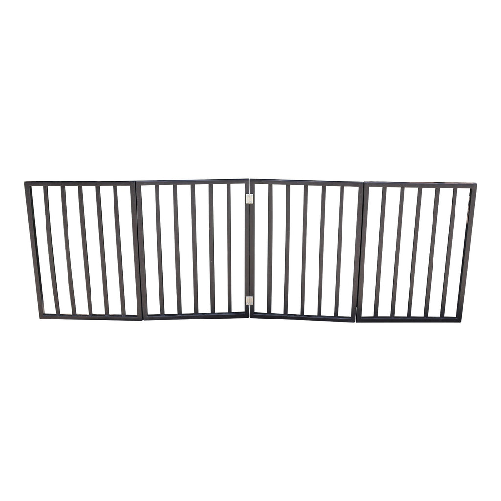 Wooden Freestanding Folding Pet Gate – Brown Arc Design for Doorways, Stairs & Home Use ACS35