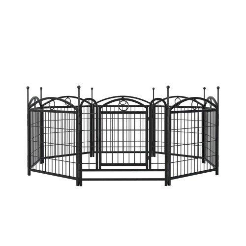 Dog Playpen Indoor 24 Inch – 8-Panel Metal Exercise Pen for Puppies and Small Dogs | Cat Drinking & Feeding – furn26
