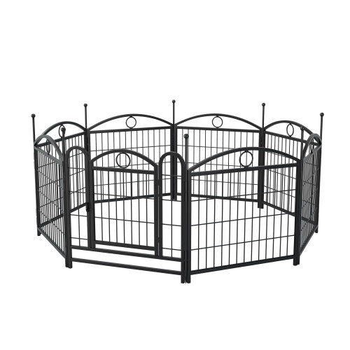 Dog Playpen Indoor 24 Inch – 8-Panel Metal Exercise Pen for Puppies and Small Dogs | Cat Drinking & Feeding – furn26