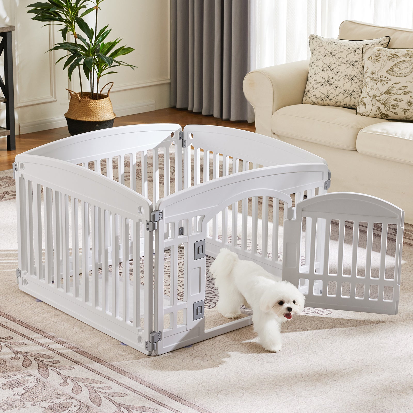 Safe & Reliable Dog Playpen Fence – Portable Outdoor Pet Exercise Barrier