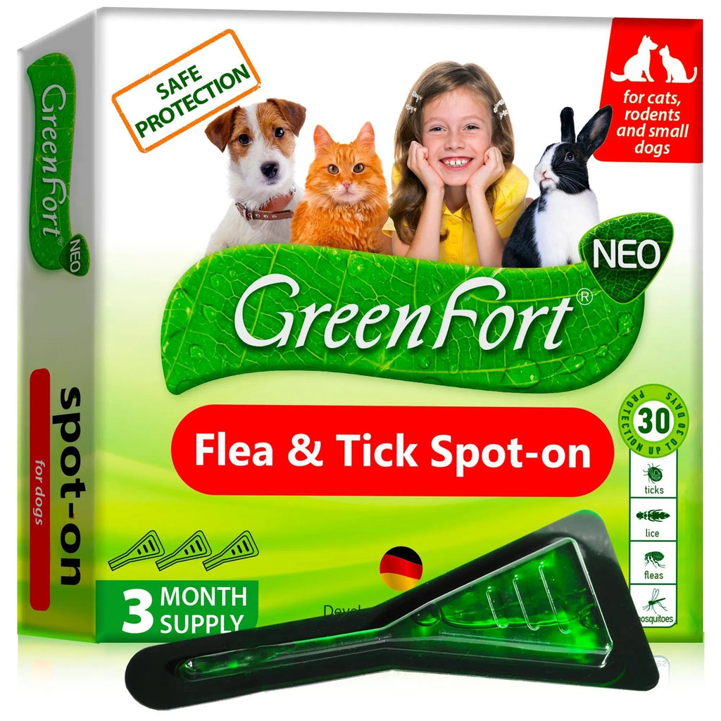 Feeding Natural Flea & Tick Prevention Drops for Dogs, Cats & Rabbits – Topical Mosquito Repellent & Home Pest Control for Small & Large Pets (3 Dose Pack)