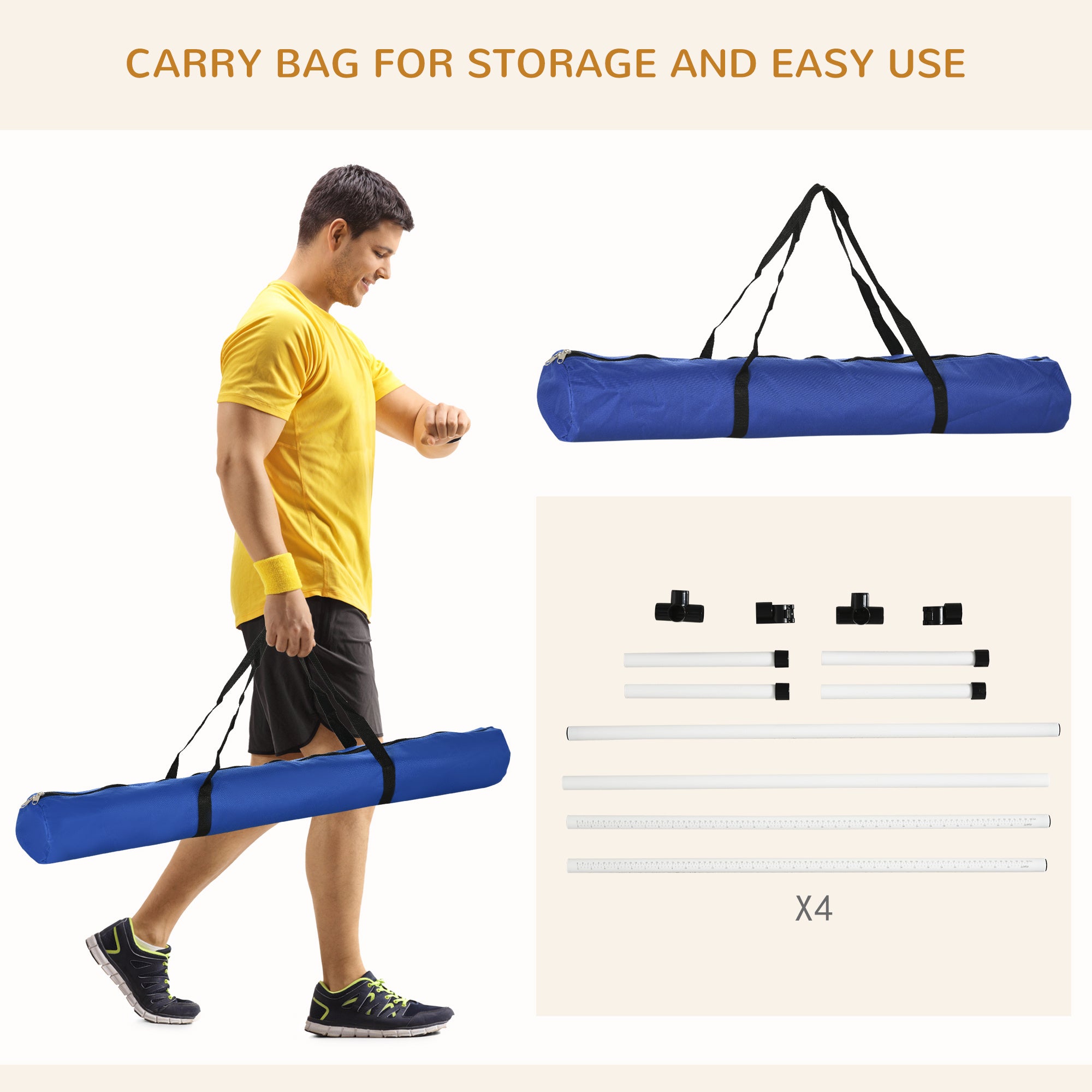 4-Piece Dog Agility Training Set – Height-Adjustable Jumping Poles, Hurdles & Exercise Equipment for Small to Large Dogs