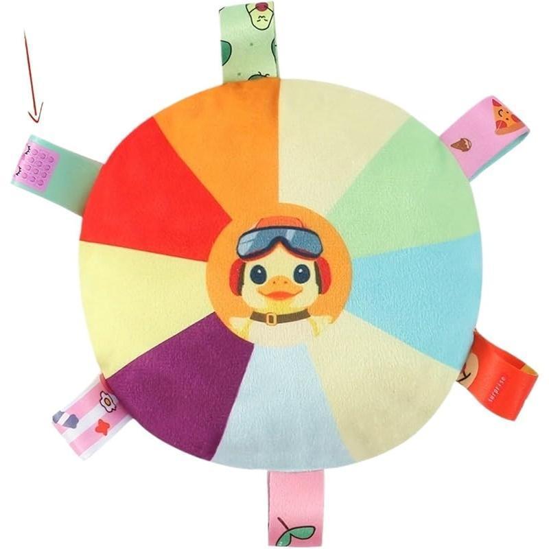 Plush Flying Disc Dog Toy – Interactive Tug-of-War Chew Toy with Bell, Washable & Bite-Resistant Turntable Design