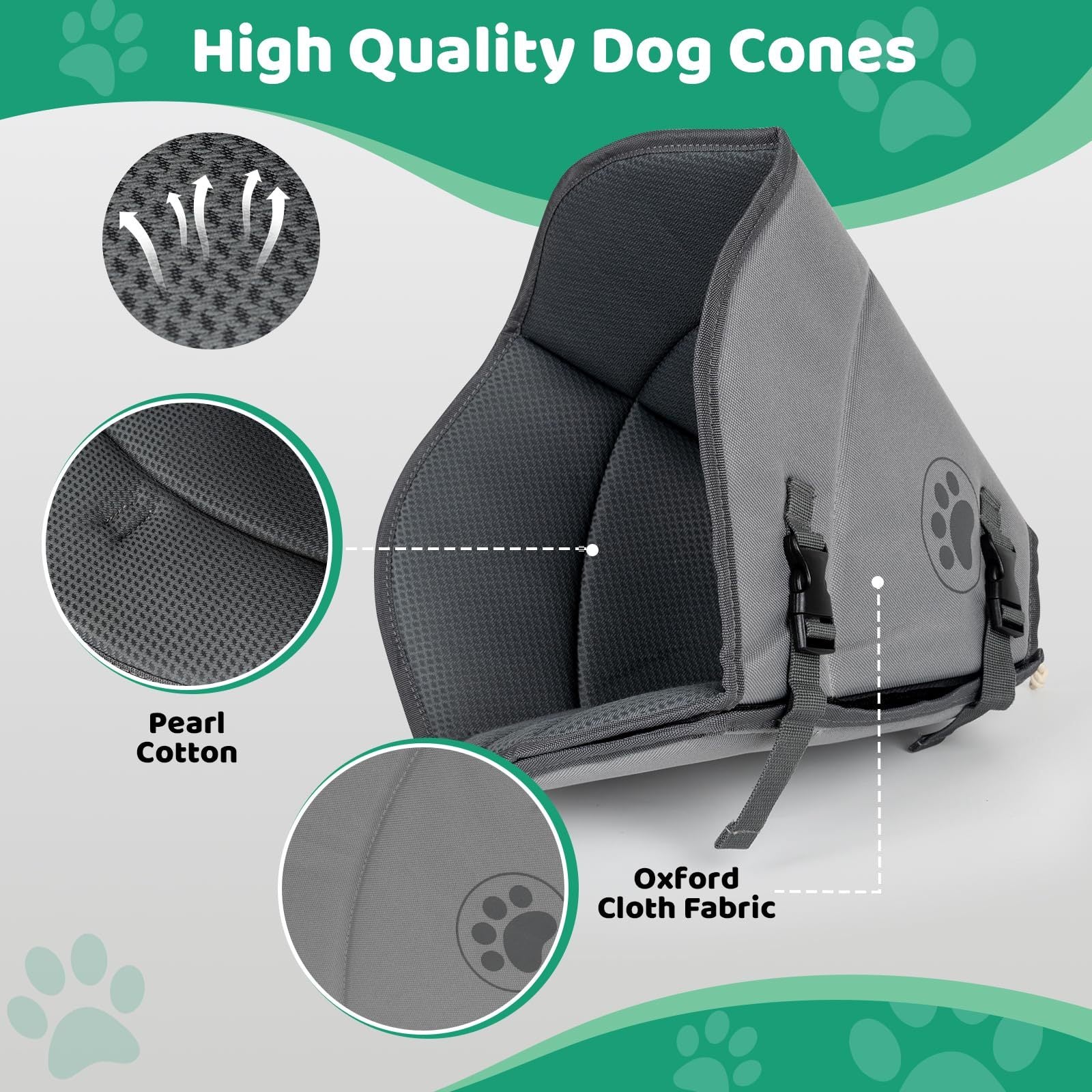 Single-Layer Elizabethan Collar for Pets – Soft Protective Recovery Cone, Size M ACS36
