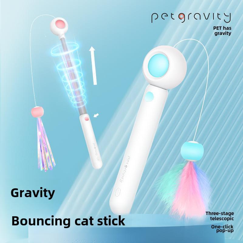 Retractable Laser Cat Toy Wand – Interactive Teaser Stick with Toy Balls, Safe & Non-Toxic Material for Kittens & Cats