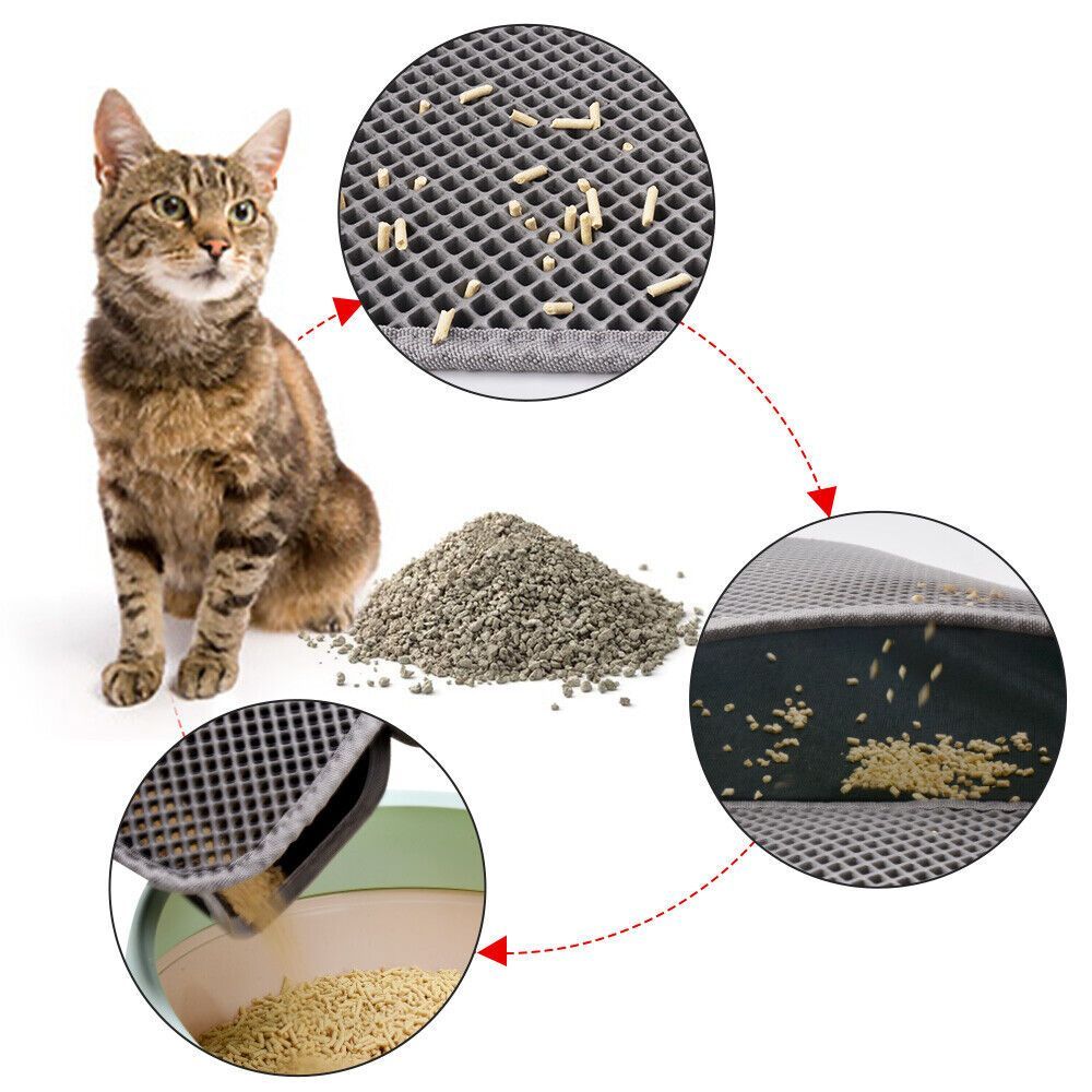 Waterproof Honeycomb Cat Litter Mat – Double Layer & Non-Slip