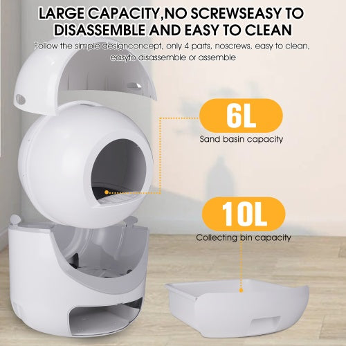 Smart Automatic Litter Box – App-Controlled Cat Toilet with 4G WiFi & Double Deodorization System | Cat Drinking & Feeding – furn18
