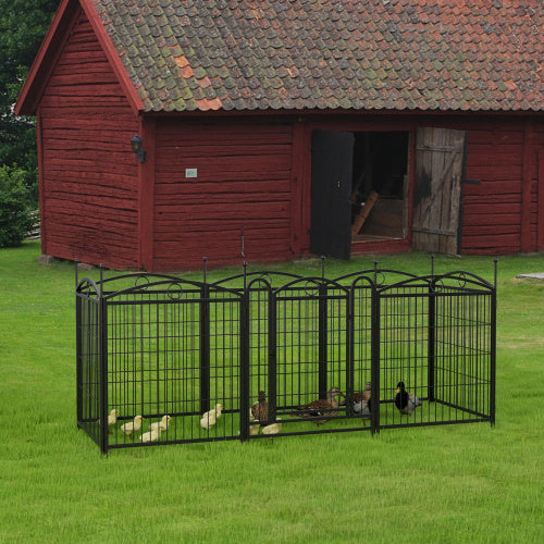 32-Inch 8-Panel Metal Dog Fence – Heavy-Duty Outdoor Pet Playpen Enclosure ACS8