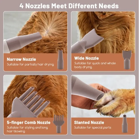 Pet Hair Blower with Negative Ion Function – Adjustable Temperature Dryer for Dogs and Cats care 25