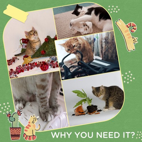 56" Cat Tree – Indoor Cat Tower in Green with Hammock, Scratching Posts, Platforms, Play Ball & Anti-Tipping Device | Cat Drinking & Feeding – furn31